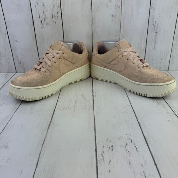 Nike Air Force 1 Light Pink Suede Leather Sage Low Top Sneaker Size 8 - Picture 4 of 14